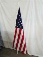 5.5 ft tall American flag on pole