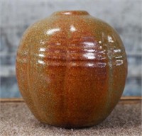 A Mid century Modern Studio Pottery Vase w/melon