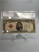 1928 Series F Red Seal $5 Bill