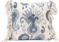 Creative Co-Op Stonewashed Pillow  Blue & Cream