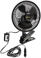 Go Gear SP570804 12 Volt Oscillating Fan, Black
