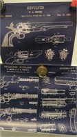 Set of 3 firearms diagrams, each approx 12x8 on