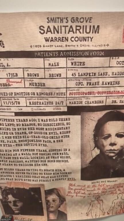 Michael Myers patient administration form on