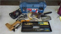 staplers and staples with nice toolbox