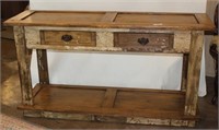 Shabby Rustic 2 Drawer Entry Table