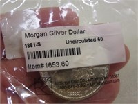1881-S Morgan Silver Dollar UNC-60 Sealed
