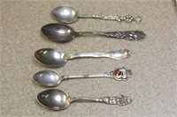 Lot of 5 Souvenir Spoons