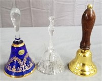 3 Bells: Bohemia Crystal, Etched Glass & Brass