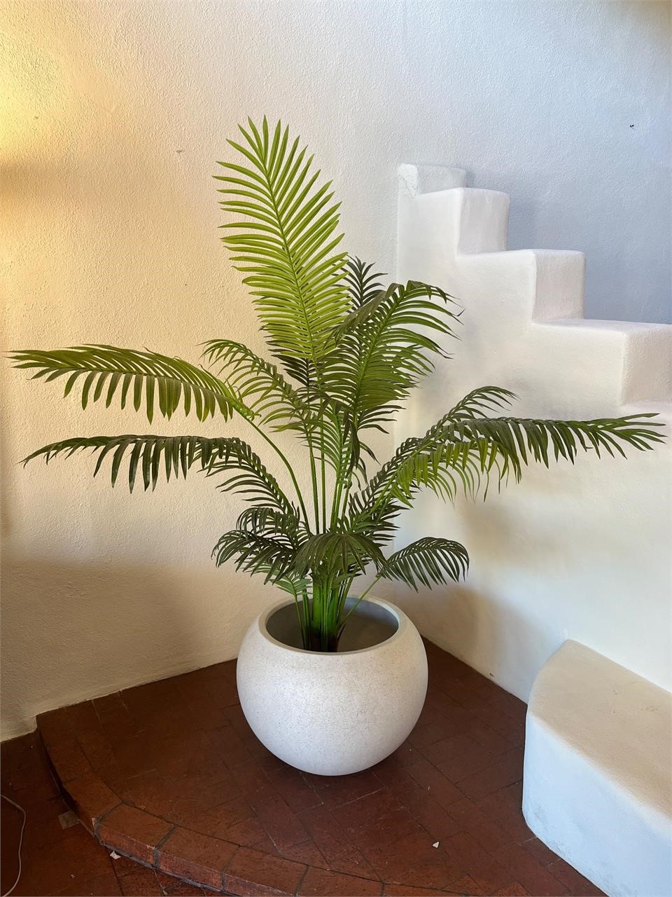 Huge Faux Areca Palm with Large Resin Pot