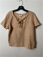 Vintage Designer Burlap Woven Blouse