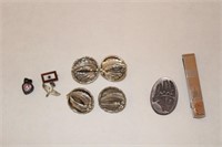Group of Sterling Earrings, Pins, and Clip