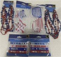 6 Patriotic Novelty Sunglasses Bracelets Necklaces