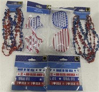 6 Patriotic Novelty Sunglasses Bracelets Necklaces