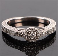 DIAMOND ORNATE STERLING SILVER LADIES RING