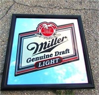 Vintage 90s MILLER Genuine Draft Light BEER Framed