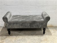 Gray Tufted Storage Settee K12A