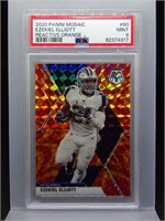 Ezekiel Elliott 2020 Mosaic Orange Reactive PSA 9