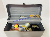 Gray Painted Tackle Box with 1 Tray, Some Tackle
