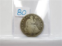 1877 P Seated Half Dollar 90% Silver
