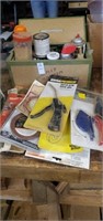 Assorted tools, Sawzall blades, angular cutter,