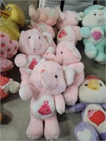 Five Pink Elephant Care Bear Plushes