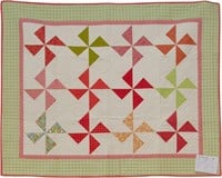Spring Pinwheels, crib quilt, 56" x 45"