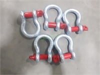 4 Unused 7/8" 6.5T Clevis/Shackles