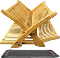 3 Tier Bamboo Dish Drying Rack with Large Mat