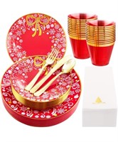 Holiday 175pcs Plastic Place Setting