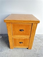 Solid wood rustic two drawer filing cabinet 32