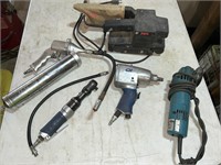 Air tools, Makita grinder and Skil sander