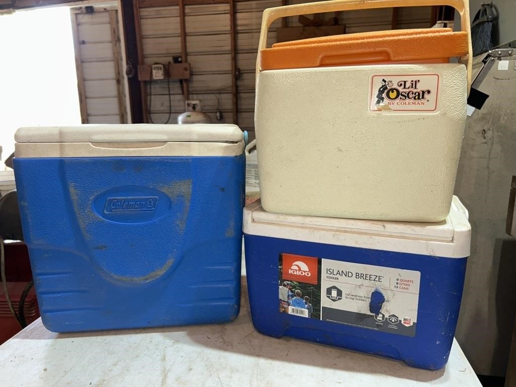 3 small coolers