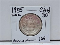 1955 UNCIRCULATED CANADA 50 CENT PIECES