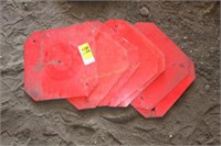 7 red reflector signs