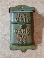 Antique cast iron U.S. Mail mailbox Bank