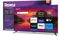 Roku 75 4K HDR Smart TV w/Voice Remote