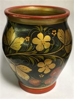Russian Lacquer & Hand Painted Vase