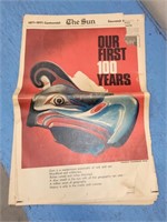 1871 to 1971 centennial copy of the Vancouver sun