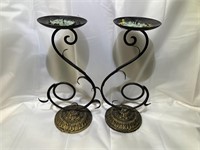 Metal Candleholders 11" tall x 7" wide