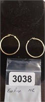 14K GOLD EARRINGS, HOOPS