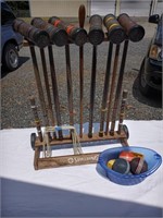 Vtg Spaulding Croquet Set