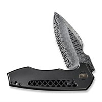 We Knife Gray Harpen Damasteel Flipper Knife