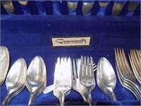 SERVICE FOR 12, SILVER  PLATED DINNERWARE,