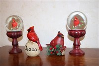 cardinal snow globes & items