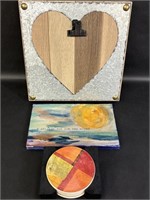 Hobby Lobby Heart Clip Frame/Wood Painting