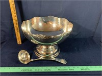 Silver Plated Punch Bowl w/ Dipper and Cups