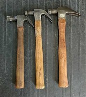 3  Plumb Claw hammers