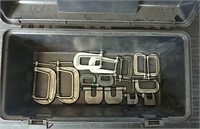 Plastic Tool box with 14 various C Clamps