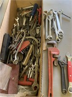 Wrenches, pipe wrench, misc. tools
