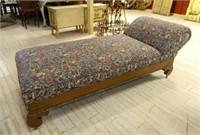 American Victorian Oak Fainting Couch.